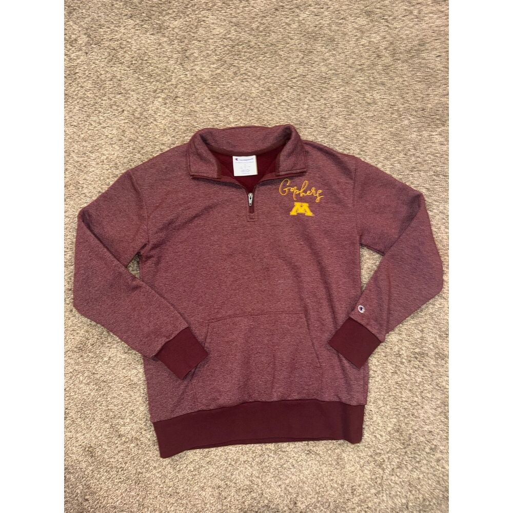 Champion University of Minnesota Gophers Quarter Zip Pullover Maroon Mens Medium